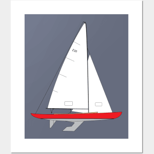 International 210 Sailboat - Red Posters and Art